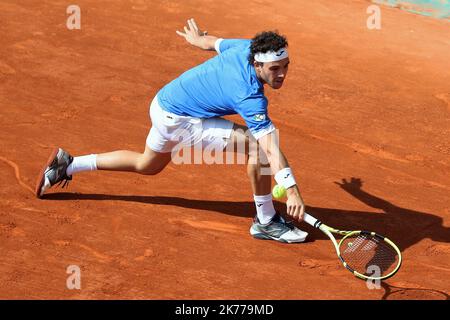 ©Laurent Lairys/MAXPPP - Marco Cecchinato d'Italie pendant le Rolex Monte-Carlo Masters 2019, ATP Masters 100 tennis Match sur 18 avril 2019 à Monaco - photo Laurent Lairys / MAXPPP Banque D'Images