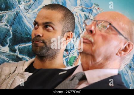 Villars de Lans, France, mai 13th 2019 - le champion français de la NBA Tony Parker investit dans la société de téléski de Villard de Lans, une station de ski des Alpes françaises Banque D'Images