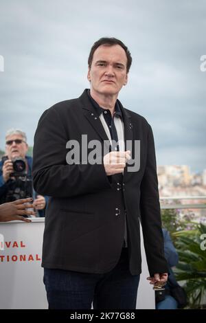 Quentin Tarantino assistant au film une fois à Hollywood Photocall, pendant le Festival de Cannes 72nd. Banque D'Images