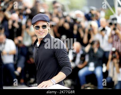 Brad Pitt assiste au film une fois à Hollywood Photocall, pendant le Festival de Cannes 72nd. Banque D'Images