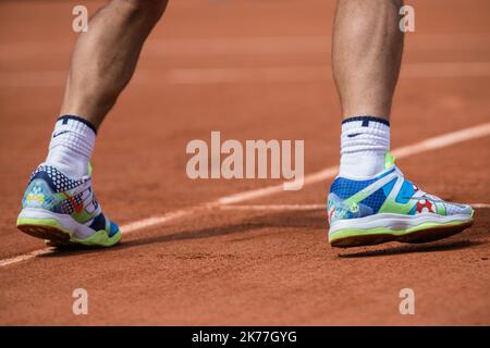 Aurélien Morissard / IP3; Paris, France le 23 mai 2019 - formation de Rafael Nadal sur le court Suzanne Lenglen de Roland Garros, a quelques jours du debut du tournoi. Formation de Rafael Nadal sur le court Suzanne Lenglen, quelques jours avant le début du tournoi de tennis Open de France à Roland Garros à Paris, France, 23th mai 2019. Banque D'Images