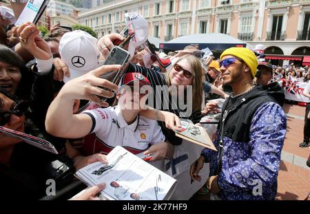 Monaco le 24/05/2019 - Formule 1 - Monaco Grand Prix - Fan zone MGP Live avec les pilotes - Lewis Hamilton chez Mercedes - 77th Monaco le Grand Prix de Formule 1 a lieu du 23rd au 26th 2019 mai ©C DODERGNY Banque D'Images