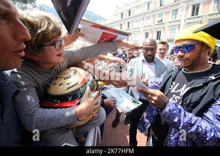 Monaco le 24/05/2019 - Formule 1 - Monaco Grand Prix - Fan zone MGP Live avec les pilotes - Lewis Hamilton chez Mercedes - 77th Monaco le Grand Prix de Formule 1 a lieu du 23rd au 26th 2019 mai ©C DODERGNY Banque D'Images