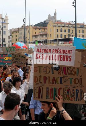 Marche de la jeunesse pour le climat à Marseille, France, le 24th 2019 mai Banque D'Images