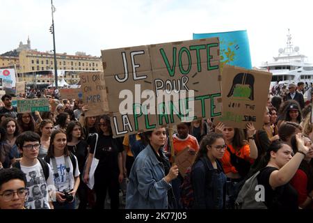 Marche de la jeunesse pour le climat à Marseille, France, le 24th 2019 mai Banque D'Images