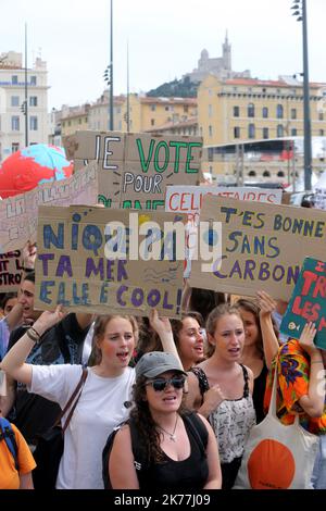 Marche de la jeunesse pour le climat à Marseille, France, le 24th 2019 mai Banque D'Images