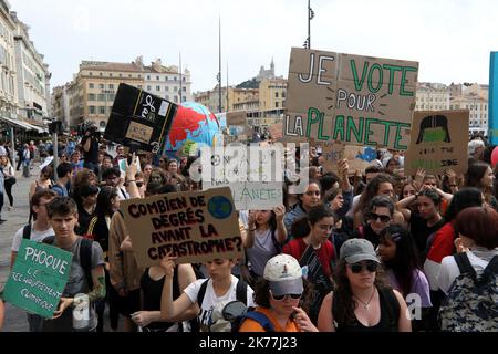 Marche de la jeunesse pour le climat à Marseille, France, le 24th 2019 mai Banque D'Images