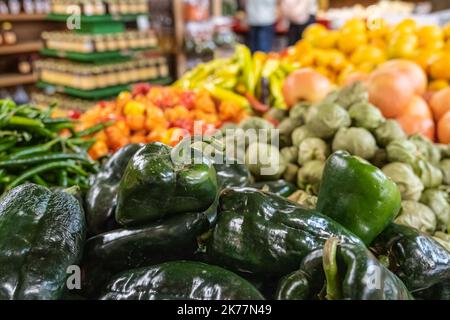 Le marché agricole de Jaemor à Alto, en Géorgie, est populaire auprès des habitants et des touristes pour les fruits et légumes frais de la ferme. (ÉTATS-UNIS) Banque D'Images