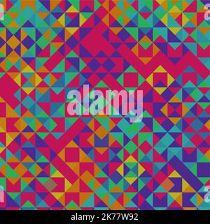 Mosaïque vectorielle abstraite composée de triangles, de formes audacieuses et pleines de punchy et de couleurs qui exigent de l'attention Illustration de Vecteur
