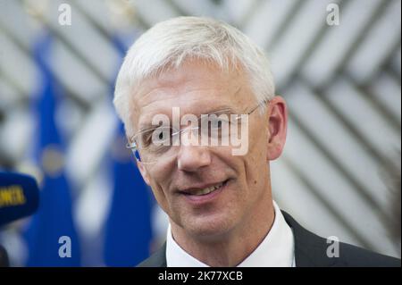 ©Nicolas Landemard / le Pictorium / MAXPPP - Nicolas Landemard / le Pictorium - 21/06/2019 - Belgique / Bruxelles / Bruxelles - Arrivee du Premier ministre de Lettonie Krisjanis Karins au sommet europeen le 20 juin 2019 / 21/06/2019 - Belgique / Bruxelles / Bruxelles - arrivée du Premier ministre letton Krisjanis Karins au sommet européen du 20 juin 2019 Banque D'Images