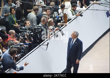 ©Nicolas Landemard / le Pictorium / MAXPPP - Nicolas Landemard / le Pictorium - 20/06/2019 - Belgique / Bruxelles / Bruxelles - Arrivee de Antonio Tajani président du Parlement européen le 20 juin 2019 / 20/06/2019 - Belgique / Bruxelles / Bruxelles - Arrivée d'Antonio Tajani Président du Parlement européen le 20 juin 2019 Banque D'Images