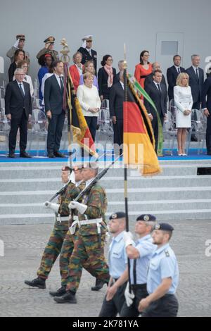 Â©PHOTOPQR/LE PARISIEN/Fred Dugit ; politique place de la concorde Paris VIIIe, le 14 juillet 2019 CéréMonie du 14 juillet photo LP / Fred Dugit le défilé militaire annuel du 14 juillet le long de l'avenue des champs-Elysées à Paris le dimanche, 14 juillet 2019. Banque D'Images