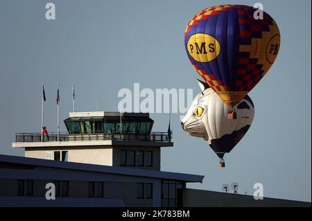 Le record du monde de 456 ballons en ligne n'a pas été battu mais l'aérostation biennale détient toujours ce record du monde suivi d'un vol de masse pendant le 30th anniversaire des Grands ballons aériens du monde de l'est 2019 le plus grand rassemblement de ballons dans le monde. Banque D'Images