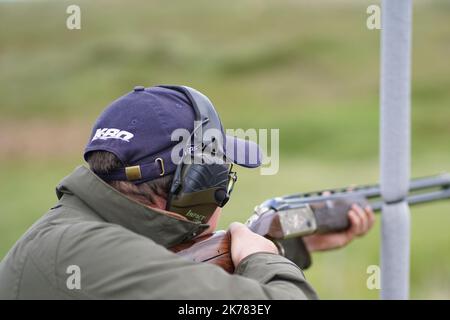 Tir à la cible Clay - sportif Welsh Qualificateur Banque D'Images