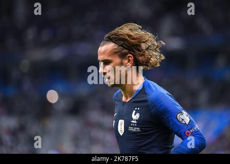 Antoine Griezmann # 7 lors du match France-Albanie du 07 septembre 2019, au Stade de France pour les qualifications de l'Euro 2020. Banque D'Images