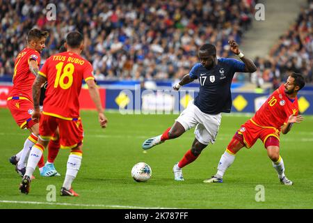 Moussa Sissoko # 17 pendant le match France-Andorre, sur 10 septembre 2019, au Stade de France pour les qualifications de l'Euro 2020. Banque D'Images