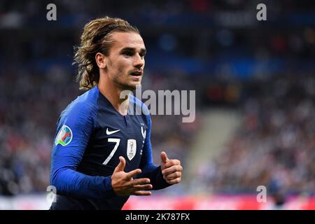 Antoine Griezmann # 7 lors du match France-Albanie du 07 septembre 2019, au Stade de France pour les qualifications de l'Euro 2020. Banque D'Images