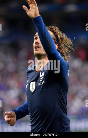 Antoine Griezmann # 7 lors du match France-Albanie du 07 septembre 2019, au Stade de France pour les qualifications de l'Euro 2020. Banque D'Images