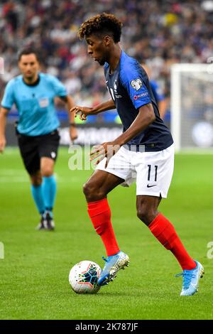 Kingsley Coman # 11 lors du match France-ANDORRE du 07 septembre 2019 au Stade de France pour les qualifications Euro 2020. Banque D'Images