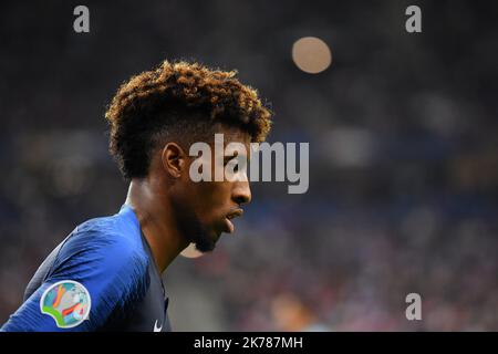 Kingsley Coman # 11 lors du match France-ANDORRE du 07 septembre 2019 au Stade de France pour les qualifications Euro 2020. Banque D'Images