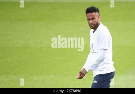 NEYMAR JR 17/09/2019 football / Paris à l'entraînement avant son match de ligue de champions contre -Real-Madrid Banque D'Images