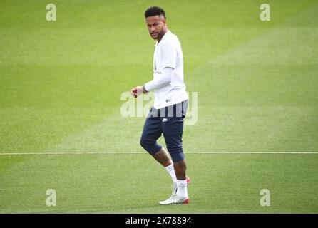 NEYMAR JR 17/09/2019 football / Paris à l'entraînement avant son match de ligue de champions contre -Real-Madrid Banque D'Images