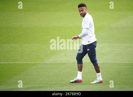 NEYMAR JR 17/09/2019 football / Paris à l'entraînement avant son match de ligue de champions contre -Real-Madrid Banque D'Images