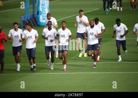 17/09/2019 football / Paris à l'entraînement avant son match de ligue de champions contre -Real-Madrid Banque D'Images