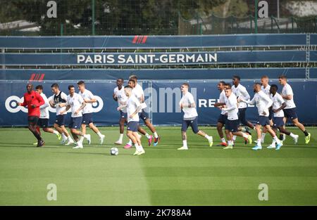 17/09/2019 football / Paris à l'entraînement avant son match de ligue de champions contre -Real-Madrid Banque D'Images