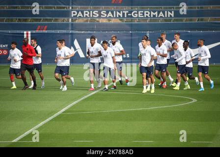 17/09/2019 football / Paris à l'entraînement avant son match de ligue de champions contre -Real-Madrid Banque D'Images