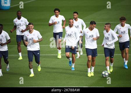 17/09/2019 football / Paris à l'entraînement avant son match de ligue de champions contre -Real-Madrid Banque D'Images