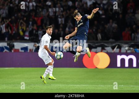 Julien Mattia / le Pictorium - 18/09/2019 - France / Ile-de-France / Paris - Gareth Bale lors du match du Groupe A de la Ligue des Champions entre le PSG et le Real Madrid, le 18 septembre 2019, au Parc des Princes. / 18/09/2019 - France / Ile-de-France (région) / Paris - Gareth Bale lors du groupe Un match de la Ligue des Champions entre PSG et Real Madrid le 18 septembre 2019, au Parc des Princes. Banque D'Images