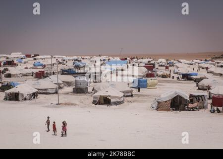 Camp de réfugiés d'Ain Issa, qui abrite plusieurs résidents de Raqqa à part entière. Banque D'Images