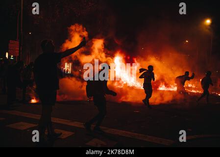 5th jours de protestations contre les peines de prison requises pour les dirigeants indépendants catalans Banque D'Images