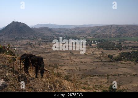 ©Arnaud de grave / le Pictorium/MAXPPP - Arnaud de grave / le Pictorium - 07/10/2016 - Madagascar / Itasy - Paysage de l'Itasy. / 07/10/2016 - Madagascar / Itasy - Paysage de la région d'Itasy. Banque D'Images