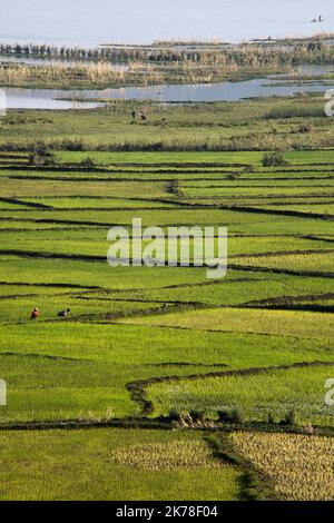 ©Arnaud de grave / le Pictorium/MAXPPP - Arnaud de grave / le Pictorium - 07/10/2016 - Madagascar / Itasy - Paysage de l'Itasy. / 07/10/2016 - Madagascar / Itasy - Paysage de la région d'Itasy. Banque D'Images