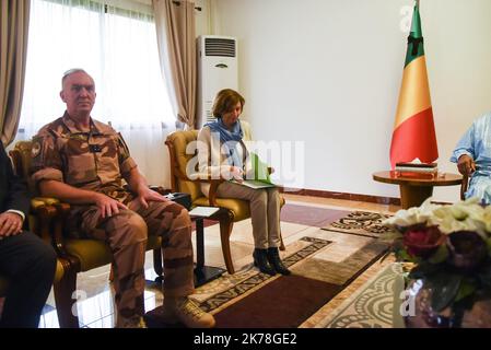 / 05/11/2019 - Mali / Koulikoro / Bamako - Bamako, 05/11/2019. Florence Parly, ministre de la Défense, visite Bamako dans le cadre d'une tournée au Sahel, rencontre aujourd'hui le Président de la République du Mali, Ibrahim Boubacar Keita. Banque D'Images