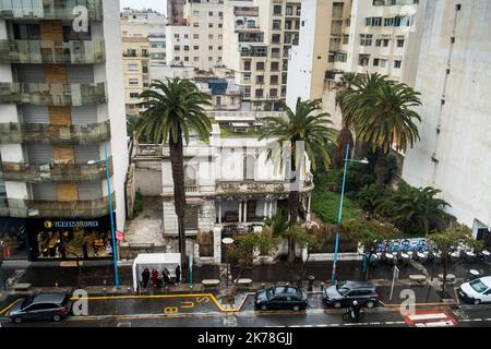 / 1/20/2019 - Maroc / Rabat - ancienne maison coloniale dans une rue de Casablanca. 20 janvier 2019. Casablanca. Rabat. Banque D'Images