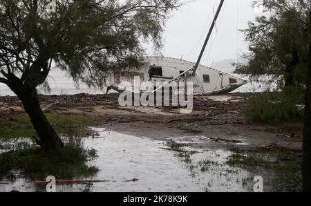 Séquelles de violentes pluies et d'inondations dans le sud-est de la France, 24 novembre 2019. Banque D'Images