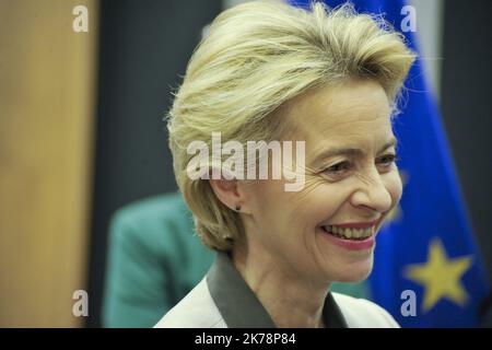 Les commissaires européens se sont réunis aujourd'hui à Bruxelles sous la présidence d'Ursula Von Der Leyen. Banque D'Images