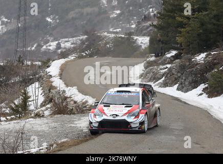 Team Ogier lors de la course de Monte Carlo Rally 2020 à St-Clément-sur-Durance le vendredi 24 janvier 2020. Banque D'Images