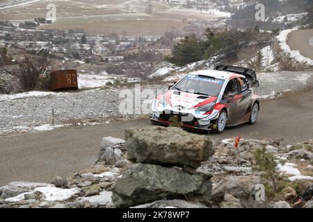 Team Ogier lors de la course de Monte Carlo Rally 2020 à St-Clément-sur-Durance le vendredi 24 janvier 2020. Banque D'Images