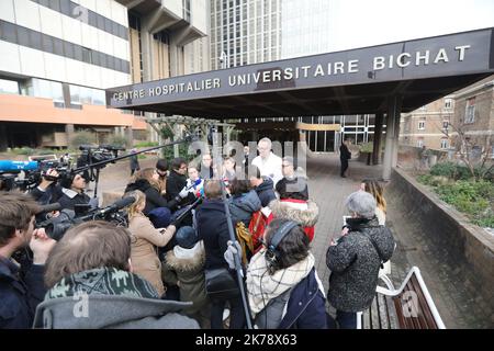 L'hôpital Bichat à Paris, sur 25 janvier 2020, où deux patients sont hospitalisés après avoir été infectés par le coronavirus Banque D'Images