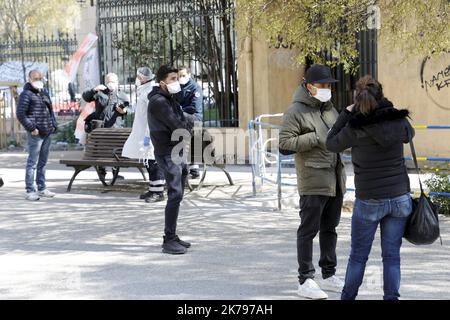 Tente de l'hôpital local pour faire un test contre le coronavirus à Marseille sur 26 mars 2020 Banque D'Images