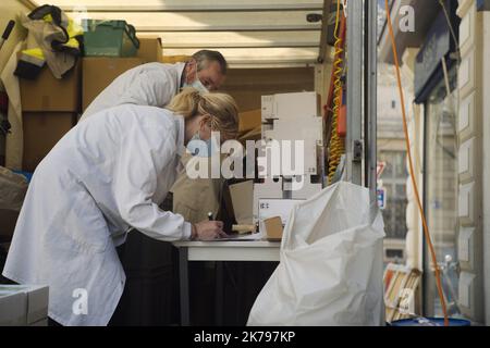 Tente de l'hôpital local pour faire un test contre le coronavirus à Marseille sur 27 mars 2020 Banque D'Images