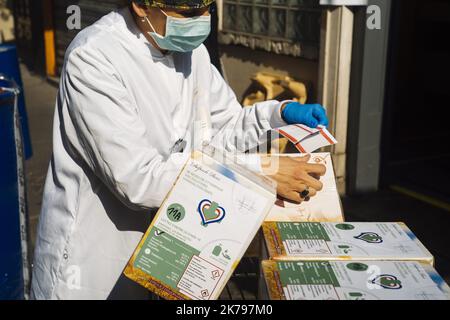 Tente de l'hôpital local pour faire un test contre le coronavirus à Marseille sur 27 mars 2020 Banque D'Images