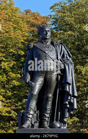 Monument à Jean-Baptiste Drouet, Comte d'Erlon (1765-1844), Maréchal de France pendant les guerres napoléoniennes, à Reims (Marne), France Banque D'Images