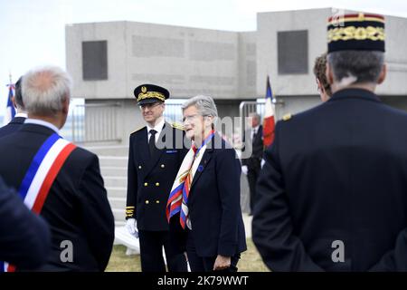 76th anniversaire des débarquements du jour J et de la bataille de Normandie ce samedi, 6 juin 2020, à Vierville-sur-Mer (Calvados), avec un public restreint en raison du coronavirus Covid-19 Banque D'Images