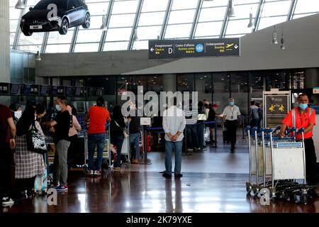 Nice, France, juin 10th 2020 - l'aéroport de Nice est le deuxième aéroport français (après les aéroports de Paris). Ici activité pendant la pandémie Banque D'Images