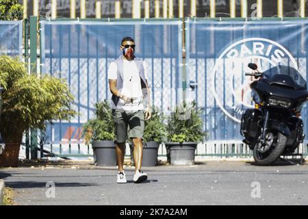 Sur la photo : Thiago Silva - 2020/06/22. Les joueurs de l'équipe Paris Saint-Germain sont de retour au camp de Loges, leur centre d'entraînement, après plusieurs semaines d'interruption en raison de la pandémie du coronavirus ou COVID-19. Banque D'Images